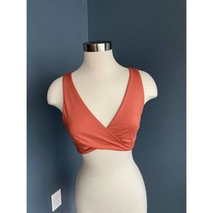 JoyLab burnt orange sports bra with cutout back, size Medium